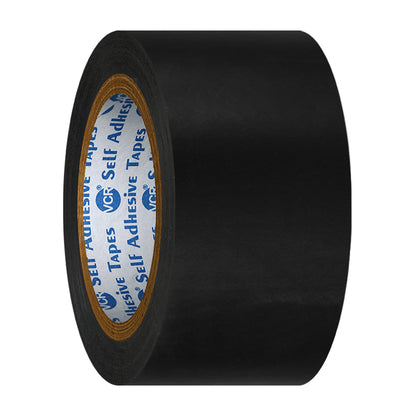 VCR Black Floor Marking Tape - 18 Meters in Length 48mm / 02" Width - Waterproof Social Distancing lane Marking Tape for Safety, Hazard and Caution Warnings