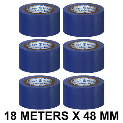 VCR Blue Floor Marking Tape - 18 Meters in Length 48mm / 02" Width - Waterproof Social Distancing lane Marking Tape for Safety, Hazard and Caution Warnings