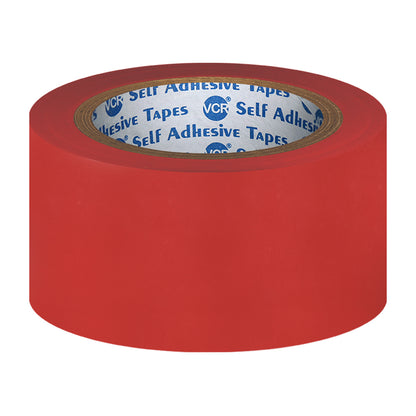 VCR Red Floor Marking Tape - 18 Meters in Length 48mm / 02" Width - Waterproof Social Distancing lane Marking Tape for Safety, Hazard and Caution Warnings