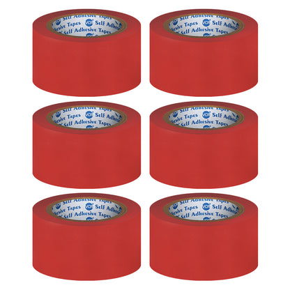 VCR Red Floor Marking Tape - 18 Meters in Length 48mm / 02" Width - Waterproof Social Distancing lane Marking Tape for Safety, Hazard and Caution Warnings