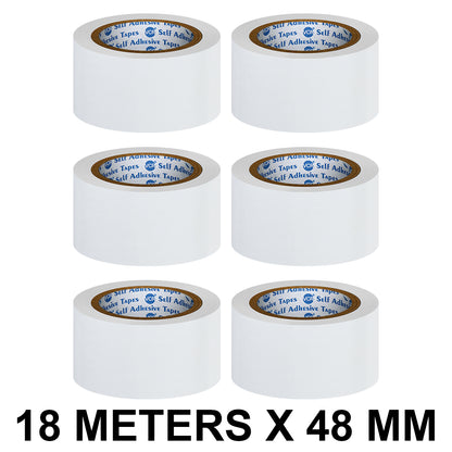 VCR White Floor Marking Tape - 18 Meters in Length 48mm / 02" Width - Waterproof Social Distancing lane Marking Tape for Safety, Hazard and Caution Warnings