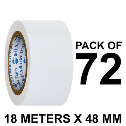 VCR White Floor Marking Tape - 18 Meters in Length 48mm / 02" Width - Waterproof Social Distancing lane Marking Tape for Safety, Hazard and Caution Warnings