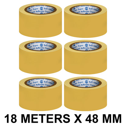 VCR Yellow Floor Marking Tape - 18 Meters in Length 48mm / 02" Width - Waterproof Social Distancing lane Marking Tape for Safety, Hazard and Caution Warnings
