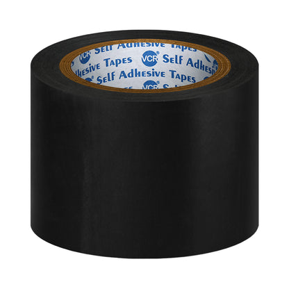 VCR Black Floor Marking Tape - 18 Meters in Length 72mm / 03" Width - Waterproof Social Distancing lane Marking Tape for Safety, Hazard and Caution Warnings