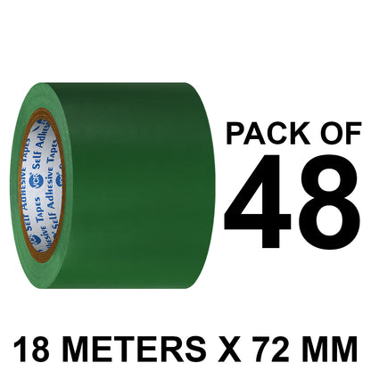 VCR Green Floor Marking Tape - 18 Meters in Length 72mm / 03" Width - Waterproof Social Distancing lane Marking Tape for Safety, Hazard and Caution Warnings