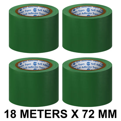 VCR Green Floor Marking Tape - 18 Meters in Length 72mm / 03" Width - Waterproof Social Distancing lane Marking Tape for Safety, Hazard and Caution Warnings