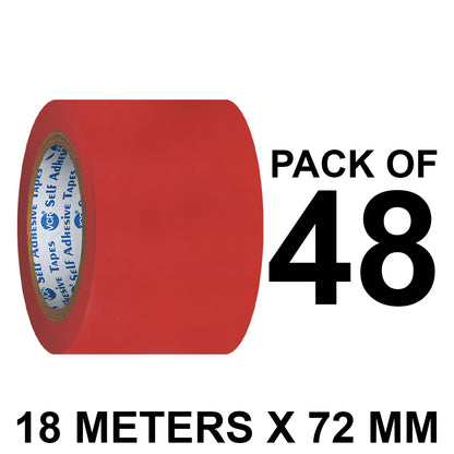 VCR Red Floor Marking Tape - 18 Meters in Length 72mm / 03" Width - Waterproof Social Distancing lane Marking Tape for Safety, Hazard and Caution Warnings