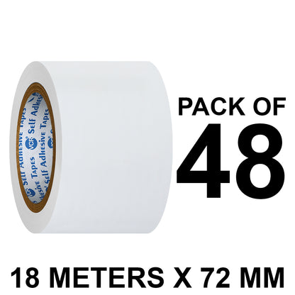 VCR White Floor Marking Tape - 18 Meters in Length 72mm / 03" Width - Waterproof Social Distancing lane Marking Tape for Safety, Hazard and Caution Warnings