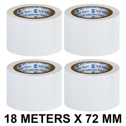 VCR White Floor Marking Tape - 18 Meters in Length 72mm / 03" Width - Waterproof Social Distancing lane Marking Tape for Safety, Hazard and Caution Warnings