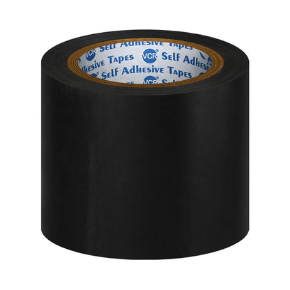 VCR Black Floor Marking Tape - 18 Meters in Length 96mm / 04" Width - Waterproof Social Distancing lane Marking Tape for Safety, Hazard and Caution Warnings