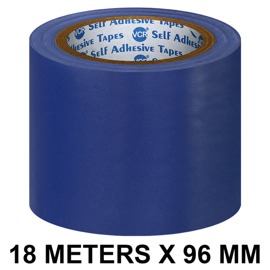 VCR Blue Floor Marking Tape - 18 Meters in Length 96mm / 04" Width - Waterproof Social Distancing lane Marking Tape for Safety, Hazard and Caution Warnings