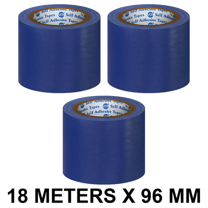 VCR Blue Floor Marking Tape - 18 Meters in Length 96mm / 04" Width - Waterproof Social Distancing lane Marking Tape for Safety, Hazard and Caution Warnings