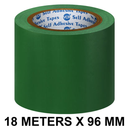VCR Green Floor Marking Tape - 18 Meters in Length 96mm / 04" Width - Waterproof Social Distancing lane Marking Tape for Safety, Hazard and Caution Warnings