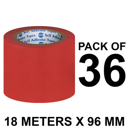 VCR Red Floor Marking Tape - 18 Meters in Length 96mm / 04" Width - Waterproof Social Distancing lane Marking Tape for Safety, Hazard and Caution Warnings