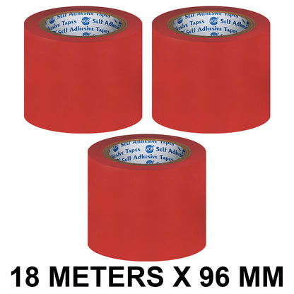 VCR Red Floor Marking Tape - 18 Meters in Length 96mm / 04" Width - Waterproof Social Distancing lane Marking Tape for Safety, Hazard and Caution Warnings