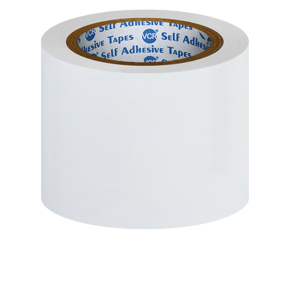 VCR White Floor Marking Tape - 18 Meters in Length 96mm / 04" Width - Waterproof Social Distancing lane Marking Tape for Safety, Hazard and Caution Warnings