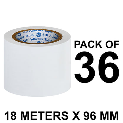 VCR White Floor Marking Tape - 18 Meters in Length 96mm / 04" Width - Waterproof Social Distancing lane Marking Tape for Safety, Hazard and Caution Warnings