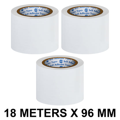 VCR White Floor Marking Tape - 18 Meters in Length 96mm / 04" Width - Waterproof Social Distancing lane Marking Tape for Safety, Hazard and Caution Warnings