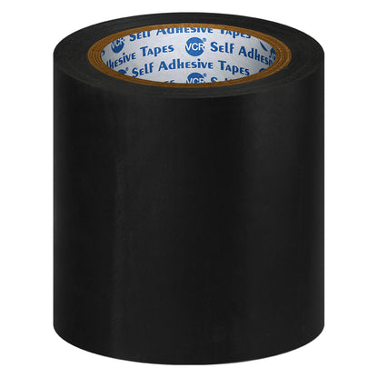 VCR Black Floor Marking Tape - 18 Meters in Length 144mm / 06" Width - Waterproof Social Distancing lane Marking Tape for Safety, Hazard and Caution Warnings