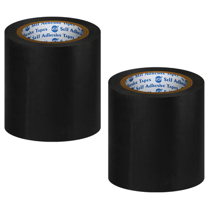 VCR Black Floor Marking Tape - 18 Meters in Length 144mm / 06" Width - Waterproof Social Distancing lane Marking Tape for Safety, Hazard and Caution Warnings