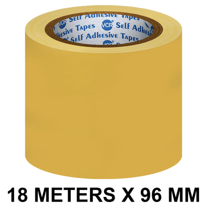 VCR Yellow Floor Marking Tape - 18 Meters in Length 96mm / 04" Width - Waterproof Social Distancing lane Marking Tape for Safety, Hazard and Caution Warnings