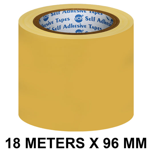 VCR Yellow Floor Marking Tape - 18 Meters in Length 96mm / 04" Width - Waterproof Social Distancing lane Marking Tape for Safety, Hazard and Caution Warnings