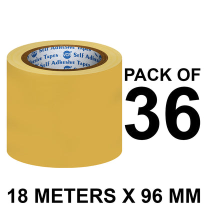 VCR Yellow Floor Marking Tape - 18 Meters in Length 96mm / 04" Width - Waterproof Social Distancing lane Marking Tape for Safety, Hazard and Caution Warnings