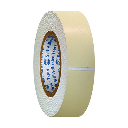 VCR Double Side White Foam Tape - 2.5 Meters in Length - 24mm / 1" Width - Multipurpose usage, Best for Mounting, Strong Adhesion for Walls, Crafts work and fixing Furnitures