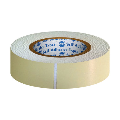 VCR Double Side White Foam Tape - 10 Meters in Length - 24mm / 1" Width - 1 Roll Per Pack - Multipurpose usage, Best for Mounting, Strong Adhesion for Walls, Crafts work and fixing Furnitures