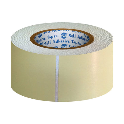VCR Double Side White Foam Tape - 10 Meters in Length - 48mm / 2" Width - Multipurpose usage, Best for Mounting, Strong Adhesion for Walls, Crafts work and fixing Furnitures