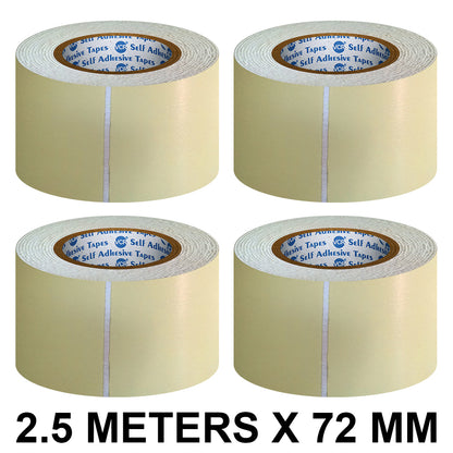 VCR Double Side White Foam Tape - 2.5 Meters in Length - 72mm / 3" Width - Multipurpose usage, Best for Mounting, Strong Adhesion for Walls, Crafts work and fixing Furnitures