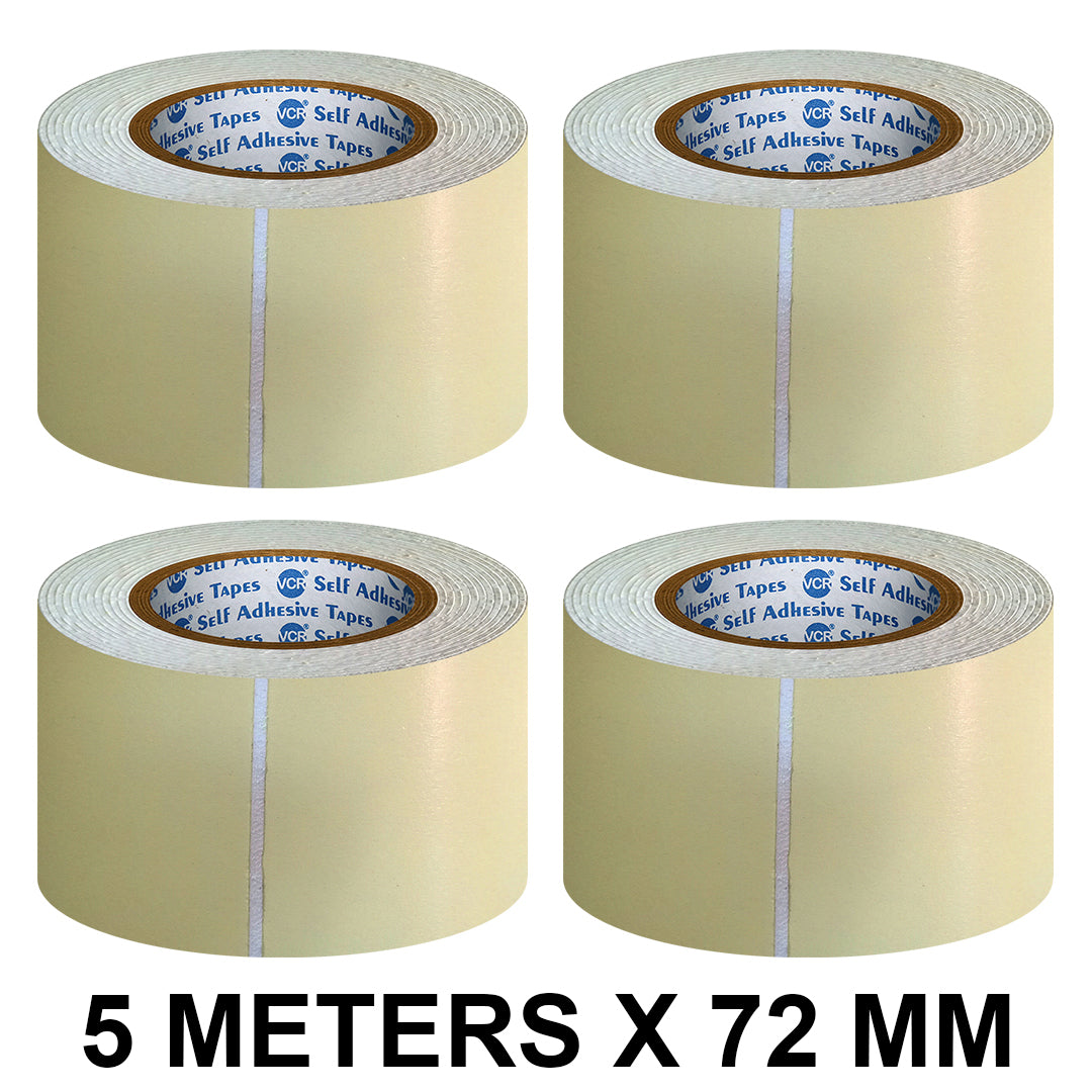 VCR Double Sided Tissue Adhesive Tape 5 Meters Length 72mm Width