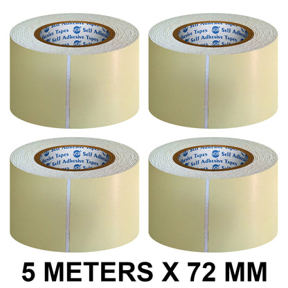 VCR Double Side White Foam Tape - 5 Meters in Length - 72mm / 3" Width - Multipurpose usage, Best for Mounting, Strong Adhesion for Walls, Crafts work and fixing Furnitures