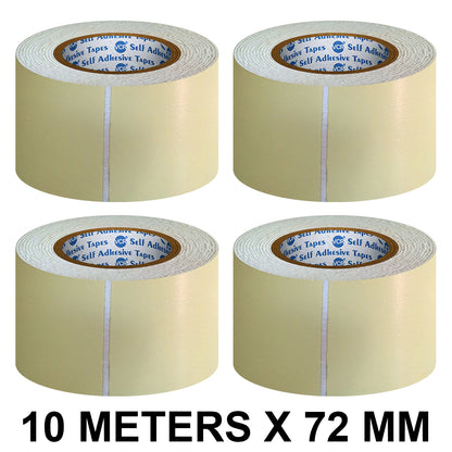 VCR Double Side White Foam Tape - 10 Meters in Length - 72mm / 3" Width - Multipurpose usage, Best for Mounting, Strong Adhesion for Walls, Crafts work and fixing Furnitures