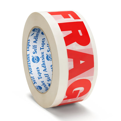 VCR Fragile Tape (Handle with Care) - 200 Meters in Length - 48mm / 2" Width - BOPP Industrial Packaging Tape for E-Commerce Fragile Box Packing