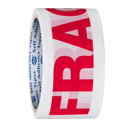 VCR Fragile Tape (Handle with Care) - 65 Meters in Length - 48mm / 2" Width - BOPP Industrial Packaging Tape for E-Commerce Fragile Box Packing