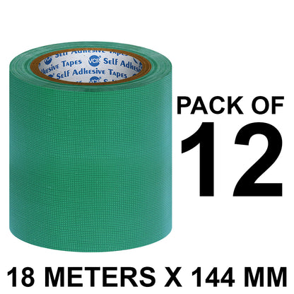 VCR Green Duct Tape - 18 Meters in Length 144mm / 6" Width - Strong Book Binding Tape - Waterproof Heavy Duty Duct Tape