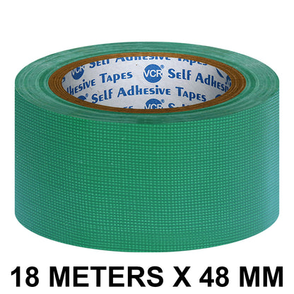 VCR Green Duct Tape - 18 Meters in Length 48mm / 2" Width - Strong Book Binding Tape - Waterproof Heavy Duty Duct Tape