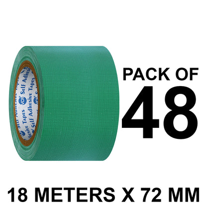 VCR Green Duct Tape - 18 Meters in Length 72mm / 3" Width- Strong Book Binding Tape - Waterproof Heavy Duty Duct Tape