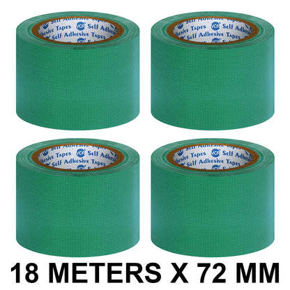 VCR Green Duct Tape - 18 Meters in Length 72mm / 3" Width- Strong Book Binding Tape - Waterproof Heavy Duty Duct Tape
