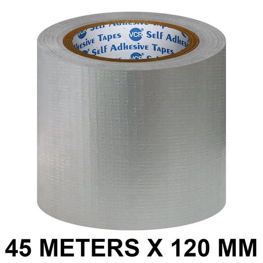 VCR Grey Duct Tape - 45 Meters in Length 120mm / 5" Width - Strong Book Binding Tape - Waterproof Heavy Duty Duct Tape