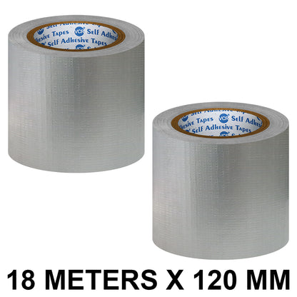 VCR Grey Duct Tape - 18 Meters in Length 120mm / 5" Width - Strong Book Binding Tape - Waterproof Heavy Duty Duct Tape