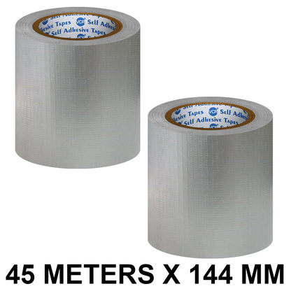 VCR Grey Duct Tape - 45 Meters in Length 144mm / 6" Width - Strong Book Binding Tape - Waterproof Heavy Duty Duct Tape