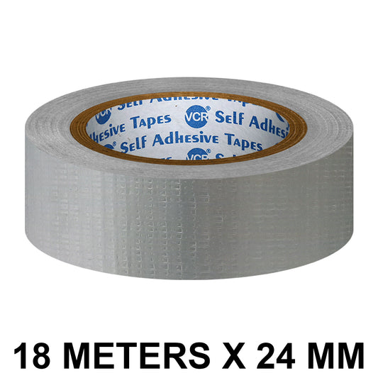 VCR Grey Duct Tape - 18 Meters in Length 24mm / 1" Width - Strong Book Binding Tape - Waterproof Heavy Duty Duct Tape