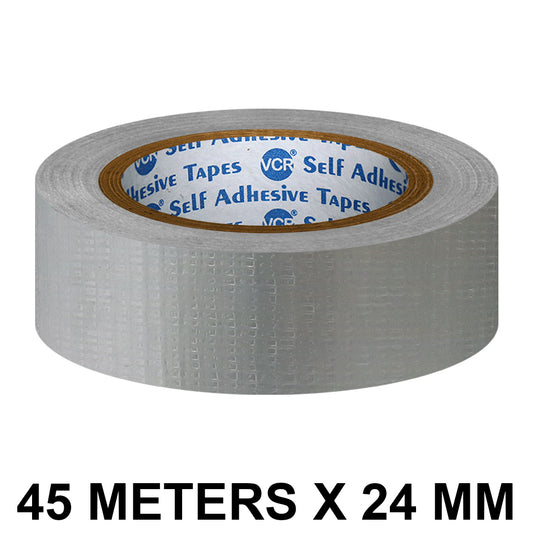 VCR Grey Duct Tape - 45 Meters in Length 24mm / 1" Width - Strong Book Binding Tape - Waterproof Heavy Duty Duct Tape