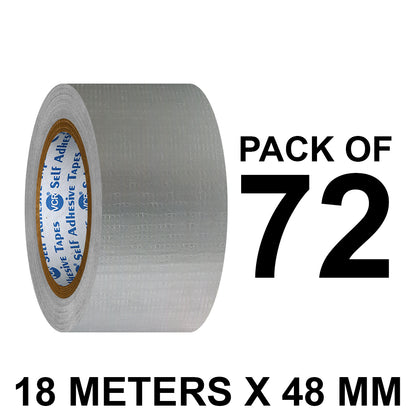 VCR Grey Duct Tape - 18 Meters in Length 48mm / 2" Width - Strong Book Binding Tape - Waterproof Heavy Duty Duct Tape