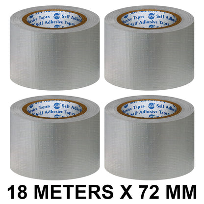 VCR Grey Duct Tape - 18 Meters in Length 72mm / 3" Width - Strong Book Binding Tape - Waterproof Heavy Duty Duct Tape