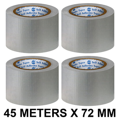 VCR Grey Duct Tape - 45 Meters in Length 72mm / 3" Width - Strong Book Binding Tape - Waterproof Heavy Duty Duct Tape