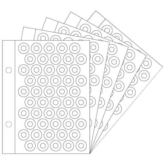 VCR Holeguard - 6mm - Transparent Self Adhesive Reinforcement PVC Smart Shield Sticker for Punched Papers (Tear Resistant) - 500 Pieces - 10 Sheet Per Pack