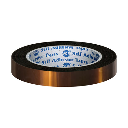 VCR kapton Tape 10mm / 0.40 inches Width - 33 Meters in Length - Amber Color - Pack of 1 Roll